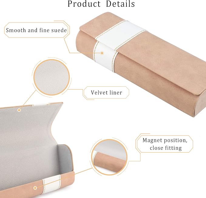 LifeArt Eyeglass Case Hard Shell, Portable Sunglass Case, Fashionable PU Leather Eyeglass Case, Lightweight