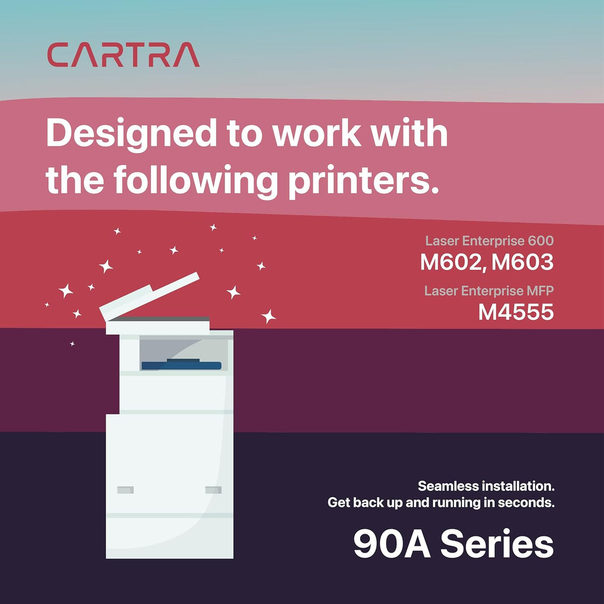 90A Compatible Toner Cartridge Replacement for HP 90A Black Toner Cartridge CE390A 90X CE390X Works with Enterprise 600 M601 M602 M603 M4555 MFP M602x M602n M603dn HP Printer Ink (Black, 2-Pack)
