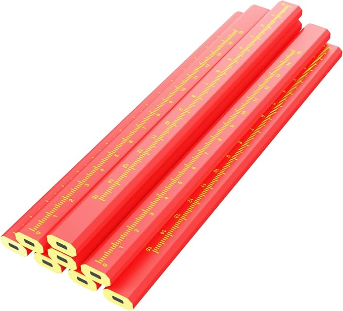 KR. LIF 8 PCS Carpenter Pencils Construction Pencil, Carpenter Marking Pencil for Woodworking Concrete Scriber Marking Tool