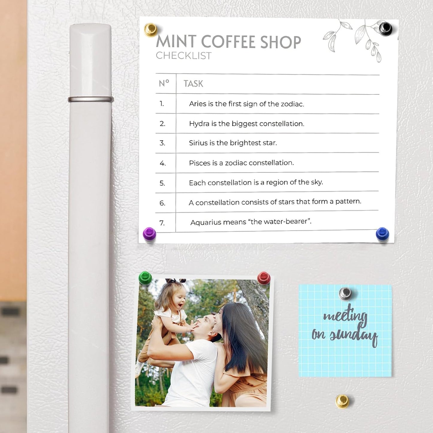 Strong Whiteboard Magnets, Small Cute Kitchen Magnets for Refrigerator, Blue Metal Magnetic Push Pins, 18 Pack Magnetic Clips for for Gadgets, Desk Accessories, Classroom, Bulletin Board