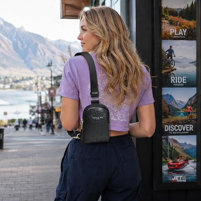 Lightweight Small Crossbody Sling Bag for Women | Mini Travel Purse,Multi-pocket with Card Slots,Durable Vegan Leather,Everyday Carry