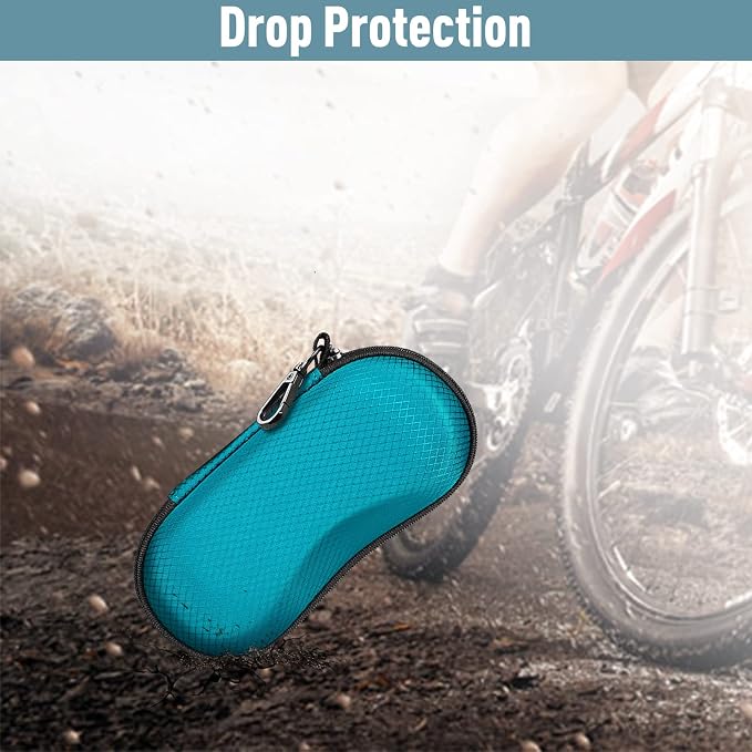 FINTIE Sunglasses Case, Hard EVA Shell Shockproof Sport Glasses Case with Metal Carabiner Travel Zipper Eyeglasses Holder