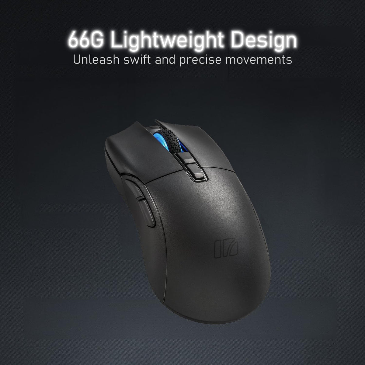 iRocks M31R Wireless Gaming Mouse, Triple Mode 2.4G/ Bluetooth/USB-C Detachable Cable Gaming Mouse, Kailh GM8.0 Mouse Switches, Advanced PixArt PAW3395 Optical Sensor, Up to 26,000 DPI - Black