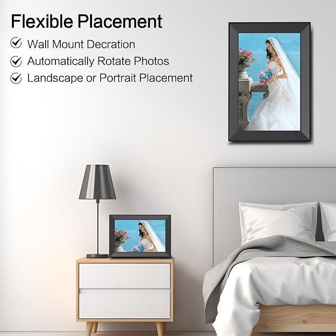 Frameo Digital Picture Frame, Smart WiFi Digital Photo Frame with 10.1 Inch HD IPS Touch Screen, Auto-Rotate, Send Pictures from Anywhere via Frameo App, Great Gift for Mom and Women