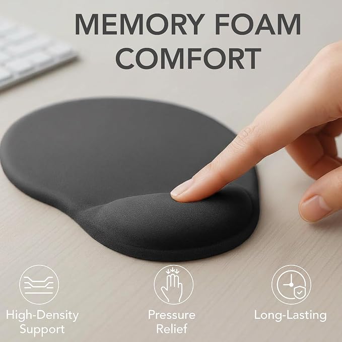 Mr. Pen- Ergonomic Mouse Pad with Wrist Rest | Breathable Fabric with Memory Foam Cushion, Non-Slip Rubber Base, Gel Mouse Pad with Wrist Support