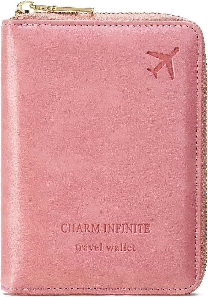 Travel Passport Wallet RFID Blocking Passport Holder-Women and Men with Zippered Ladies Passport Cover