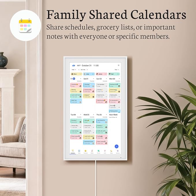 BSIMB 21.5 inch Digital Calendar Wall Touch Screen, Family Schedule Smart Calendar Interactive Display, Streamline Household Organization, Electronic Planner Wall Mountable in Portrait or Landscape
