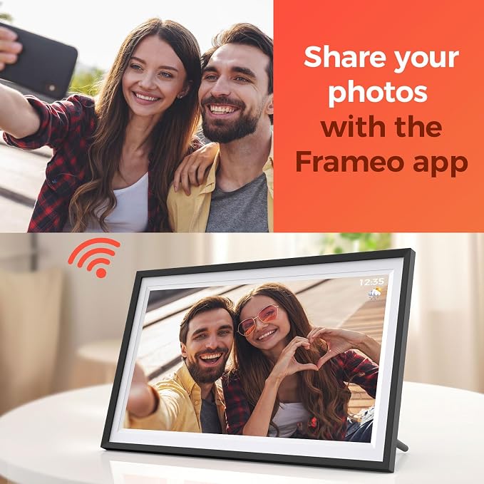 Digital Picture Frame,15.6 Inch Large Frameo Digital Photo Frame WiFi, 32GB,1920 * 1080 IPS HD Touch Screen,Tabletop&Wall-Mounted,Digital Frame Share Photos and Videos via Frameo App
