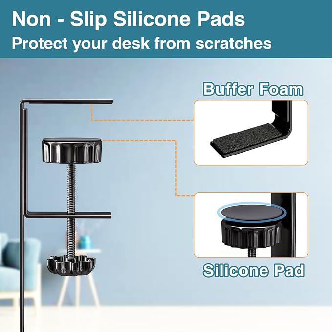 No Drill Under Desk Cable Management Tray, SONATURE 25.3" Cord Organizer for Table, Clamp Mount Desk Cable Management, Premium Carbon Steel Cable Organizer for Office, Home (Black)
