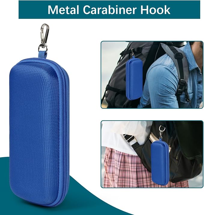 Double Eyeglasses Case Hard Shell Dual Sunglasses Organizer with Zipper Closure Travel Eyewear Storage for Vehicle