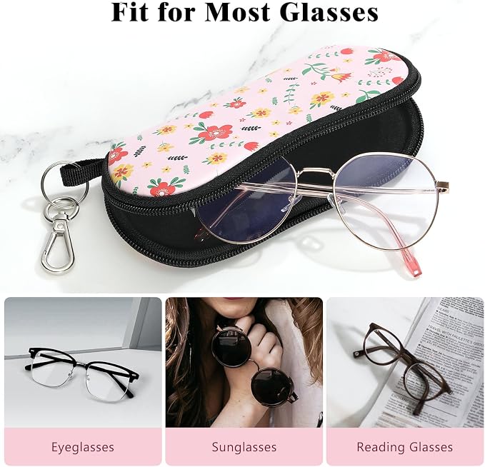 MoKo Sunglasses Soft Case Ultra Light Neoprene Zipper Eyeglass Case for Men Women
