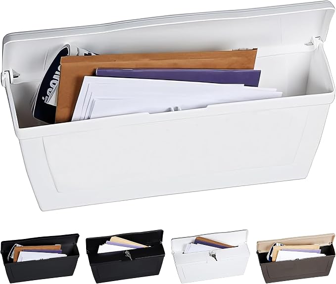 Small Plastic Mailbox for Outside Porch, Easy to Install Wall Mount, Lightweight, Heavy Duty, Rustproof, Maintenance-Free Horizontal Mail Box for House - Made in Canada - 15.5” x 4” x 6.25” (White)