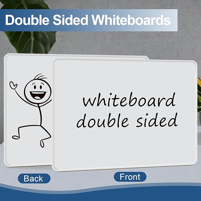 Dry Erase Boards, 6 Pack 9 x 12 Inch Magnetic Double Sided Portable Personal Small Whiteboards, Include 6 Markers, 6 Erasers, 12 Magnets for Kids, Students, Teachers Classroom School Supplies