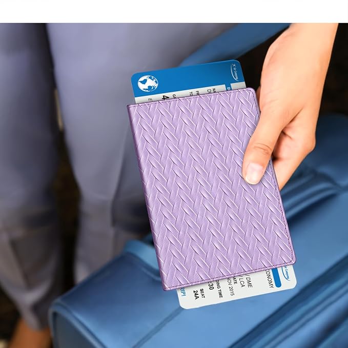 FINTIE Passport Holder, Slim Travel Wallet RFID Blocking Card Case Cover | Passport Cover Protector Essentials with Credit Card Slots, For Women/Men