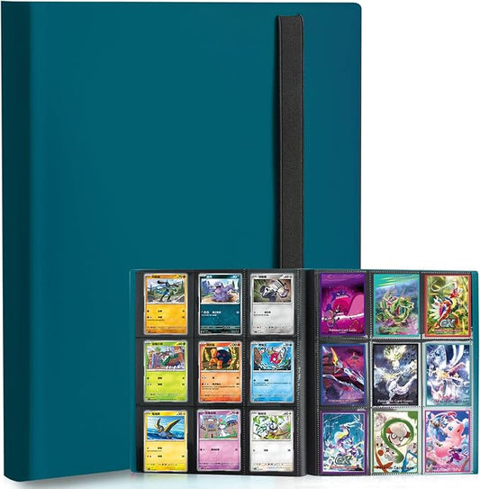 Card Binder, 9 Pocket Trading Card Album Folder,20 Pages, 360 Card Capacity Sports Card Binder, Premium Card Binders Compatible with MTG, TCG, Baseball Cards (Malachite green)