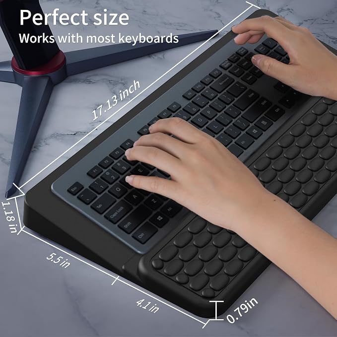 Wrist Rest for Computer Keyboard, Keyboard Wrist Rest, Ergonomic Keyboards Holder for Easy Typing Working, Wrist Pad for Keyboards with Comfortable Wrist Rest for Keyboard Black