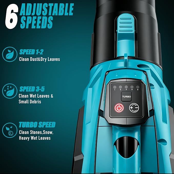 Cordless Leaf Blower Compatible with M Akita 18V Battery(No Battery) - 250MPH| 750CFM | 6 Speed Brushless Turbo Powerful Electric Leaf Blowers for Lawn Care, Patio, Blowing Leaves