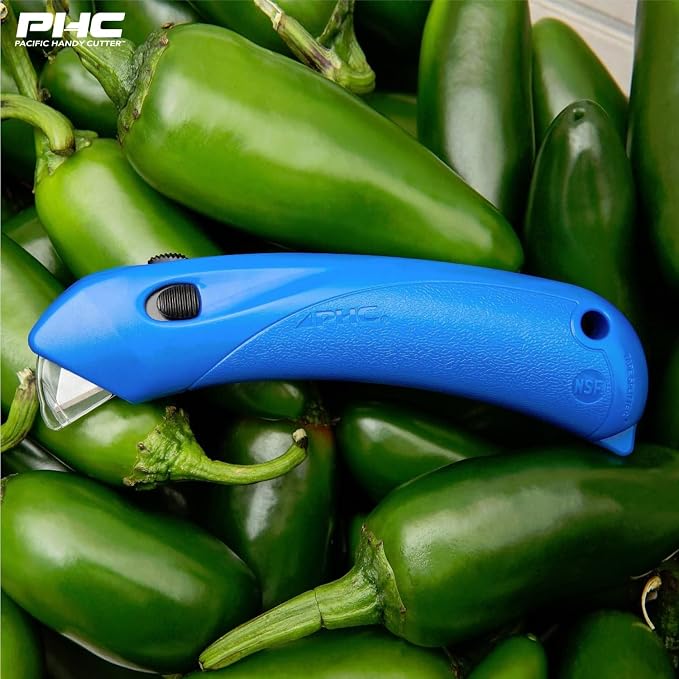 Pacific Handy & Safety-Cutter RSC-432 Restaurant with Auto-Locking Safety Hood, Disposable, Food-Safe NSF Certified Box-Cutter (Pack of 2)