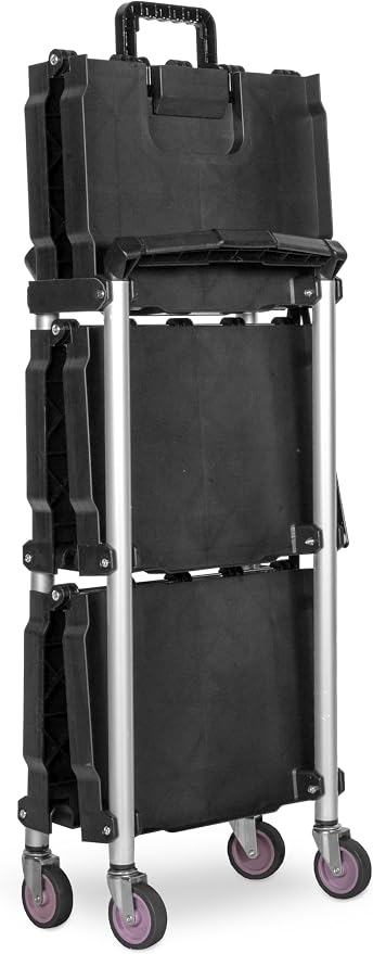 WEN Compact Foldable Service Utility Cart, Three Tier with 165-Pound Capacity (73065)