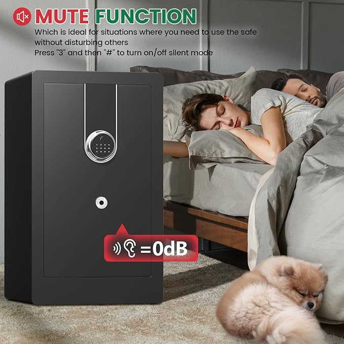 8.5 Cuft Heavy Duty Biometric Safe Box, Home Safes Water Fireproof | Large Document Safety With Bottom Hidden Safe and Dual alarms, Digital Security Safety Box for Money Jewelry Firearm Medicine