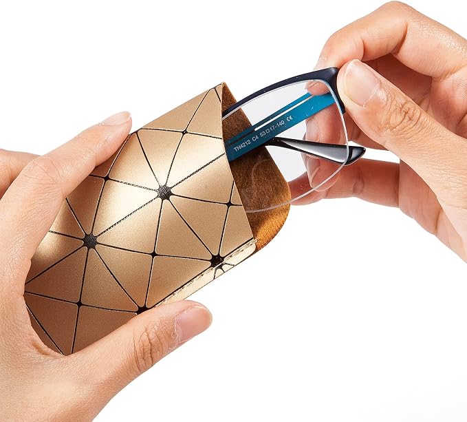 TRIUMPH VISION 3 Pack Reading Glasses Pouch Soft Case Eyeglass Sleeve Slim | Alternative to Bulky Case in bag, Lightweight Lined Padded Protect Optical lens Slip in, Cute Pattern Portable for Daily Use