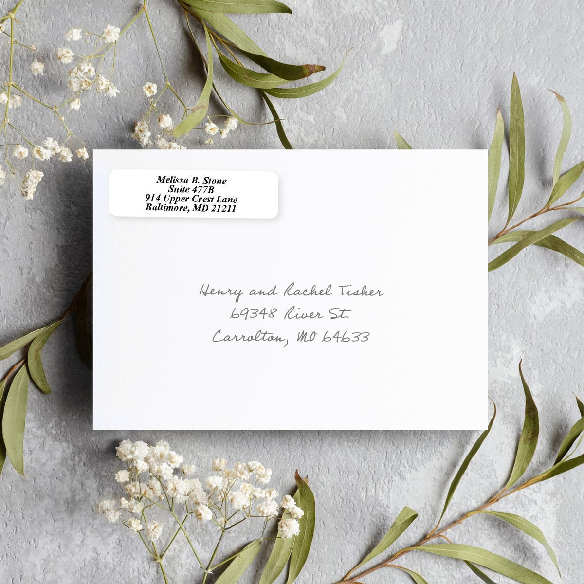 White Personalized Return Address Labels Without Dispenser - Roll of 500 Custom Stickers