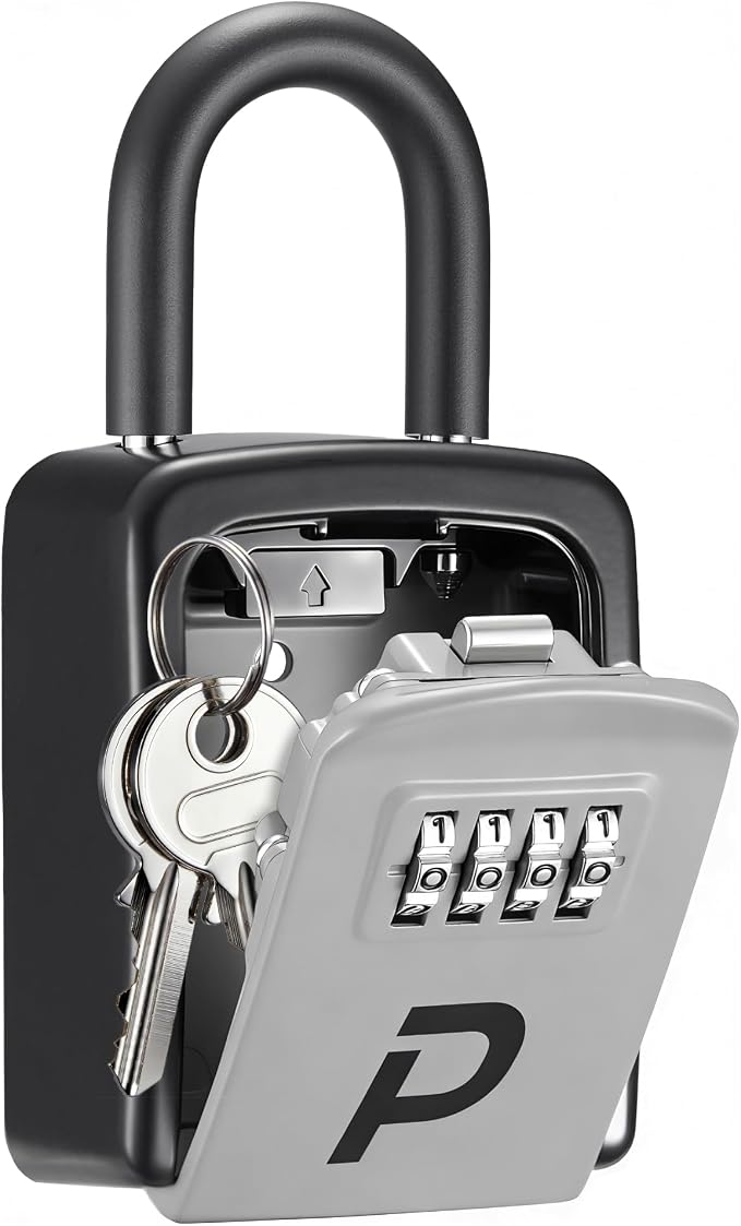 Puroma Key Lock Box, Lockbox for Keys Outdoor Combination Security Lockbox Outside Portable Storage Safe Box for Realtor and Rental, Home Office Apartment Door Handle House Key