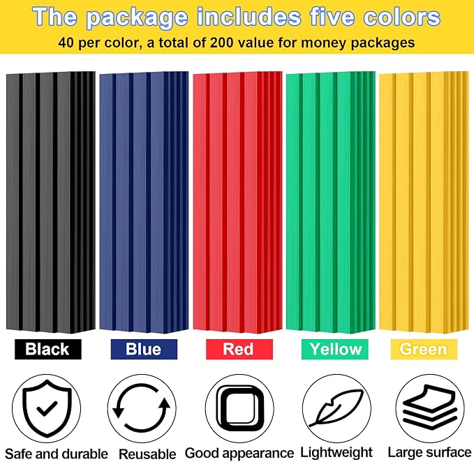 Mimorou 200 Pcs Carpenter Pencil 7 Inch Flat Octagonal 5 Colors Hard Black Carpenter Pencils Construction Contractor for Wood Working Marking and Concrete Marking Tools