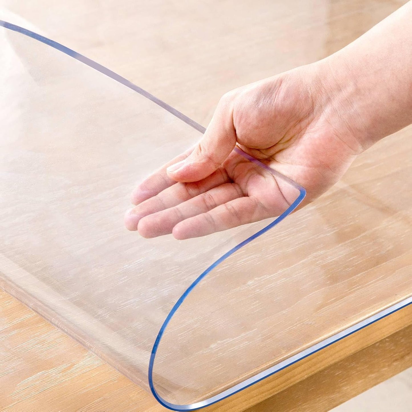 48 x 60 Inch Clear Table Cover Protector, 2mm Thick Clear Table Protector for Dining Room Table, Plastic Table Cover, Waterproof Table Pad for Kitchen, Office