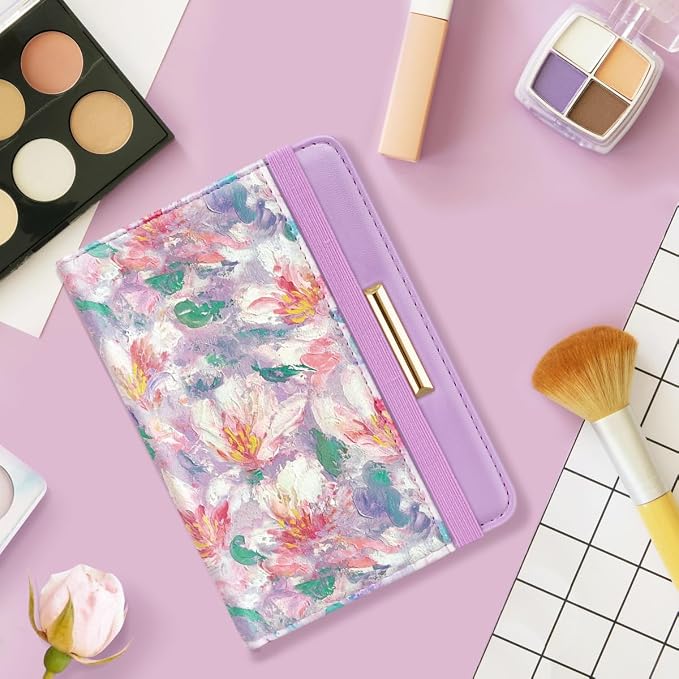 Coco Rossi Passport Holder for Travel Women Slim RFID Passport Cover Wallet | Travel Essentials, Passport Book Holders, Passport Wallet Cover Case, PU Leather, Cute, Thin, Spliced Design, Garden Flower