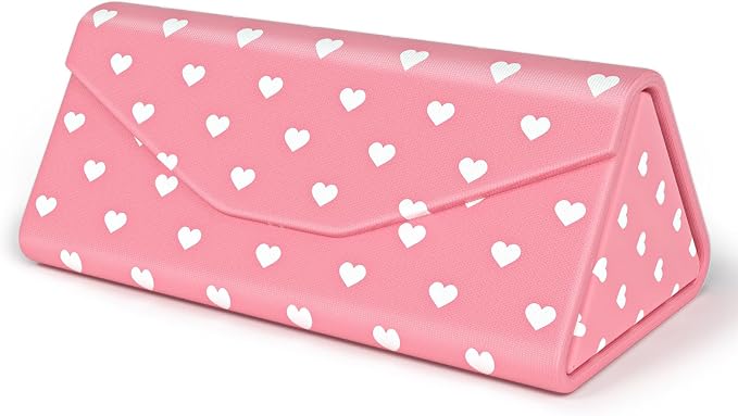 Sunglasses Case, Foldable Glasses Case, Magnetic PU Leather Hard Shell Folding Eyeglass Holder Box, Collapsible Unisex