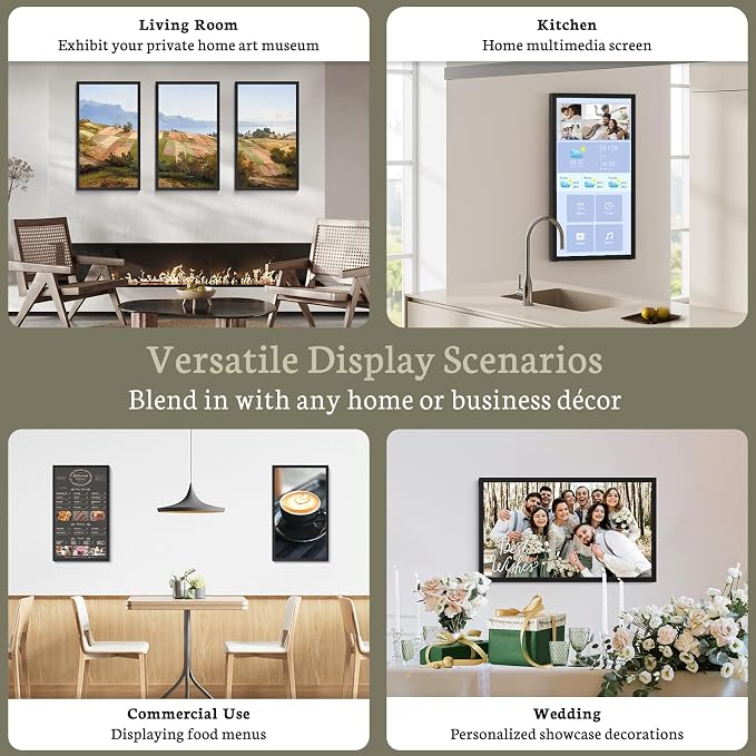 BSIMB Large Digital Picture Frame 21.5 Inch, Touchscreen 1920x1080 FHD 32GB WiFi Digital Photo Frame Electronic Remote Control, Share Pictures/Videos via App/USB/SD Easy Setup Gifts for Mom, Black