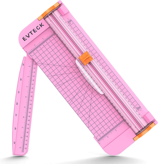 Evteck Paper Cutter 12 Inch Paper Trimmer Slider Crafting Scrapbooking Supplies for A4 Vinyl Photo Cardstock with Security Blade and Foldable Ruler