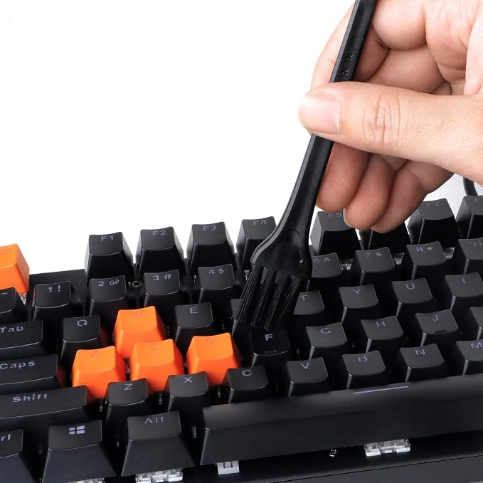 Keycap Puller Switch Puller Stainless Steel Keycap Removal Tool with 2 Pcs Keyboard Cleaning Brush for Mechanical Keyboard