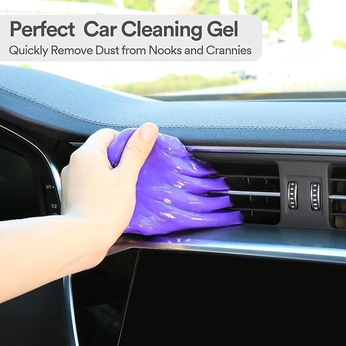 PULIDIKI Car Cleaning Gel Clean Putty Car Interior Cleaner Detailing Kit | Car Cleaning Slime, Car Cleaning Supplies, Car Accessories Gifts for Men Women Purple