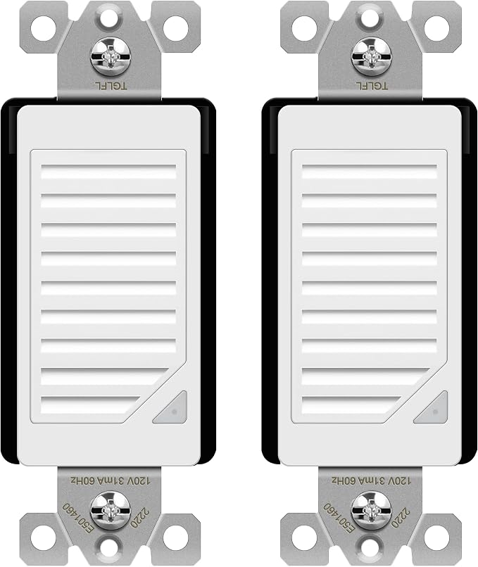 TOPGREENER 2Pack Full Face LED Decorator Night Ligh with Auto Sensor | 120VAC/15A Night Light with Automatic Daylight Sensor Soft Glow for Hallways, Stairs, Bathrooms. UL listed, White
