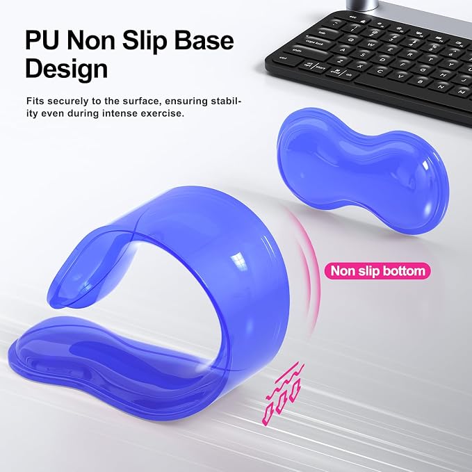 MOKURU Gel Keyboard and Mouse Wrist Rest Set, Comfort Ergonomic Wrist Support, for Wrist Pain Relief, Computer Keyboard Wrist Rest (Blue)