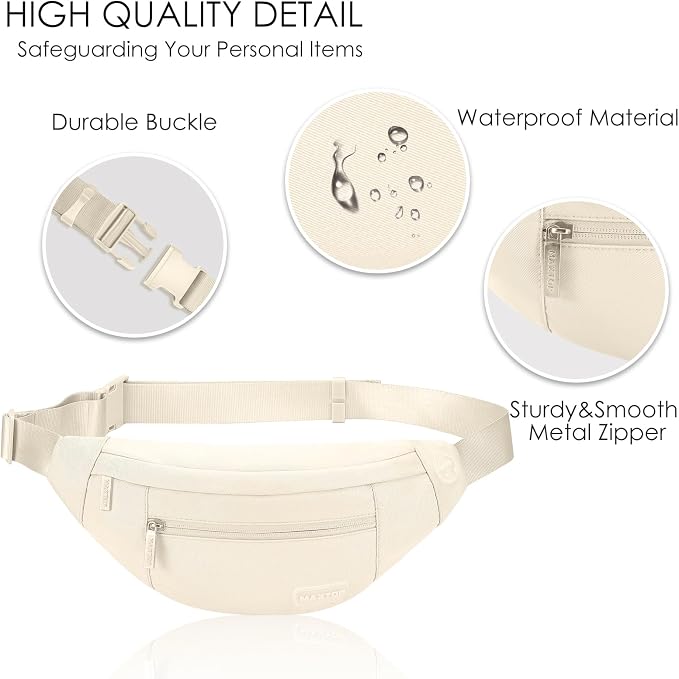 Small Aprocot Cross Body Bag Fashion Shoulder Fanny Pack for Women | Versatile,4-Zipper Pockets,Large Capacity,Adjustable Strap,Ideal for Theme Park Gym Fitness