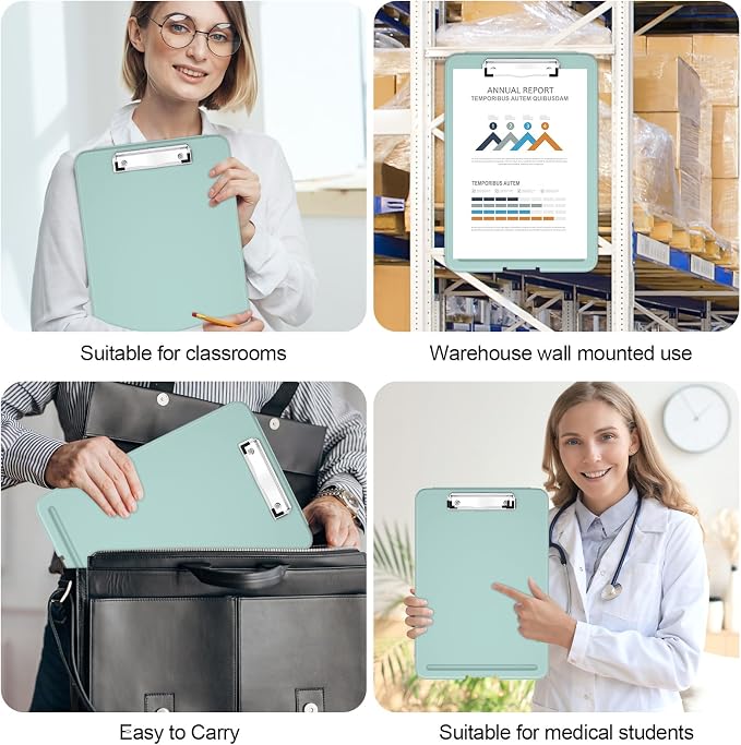 Hongri Clipboard with Storage, 8.5 x 11 Clip Board Foldable, Green | Bottom Opening, Size 13.4 x 9.4 X 0.9 in for Nurses, Teacher, Students, Classroom, School & Office Supplies