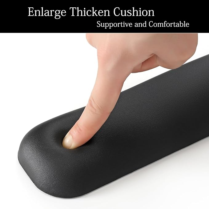 UnivoColors Design-Medium Wave Keyboard Wrist Rest of Medium, Artificial Sheepskin+Memory Foam+Ergonomic+Anti-Slip Gel, Resilience Support During Work and Gaming,Keyboard Accessory,Tangerine