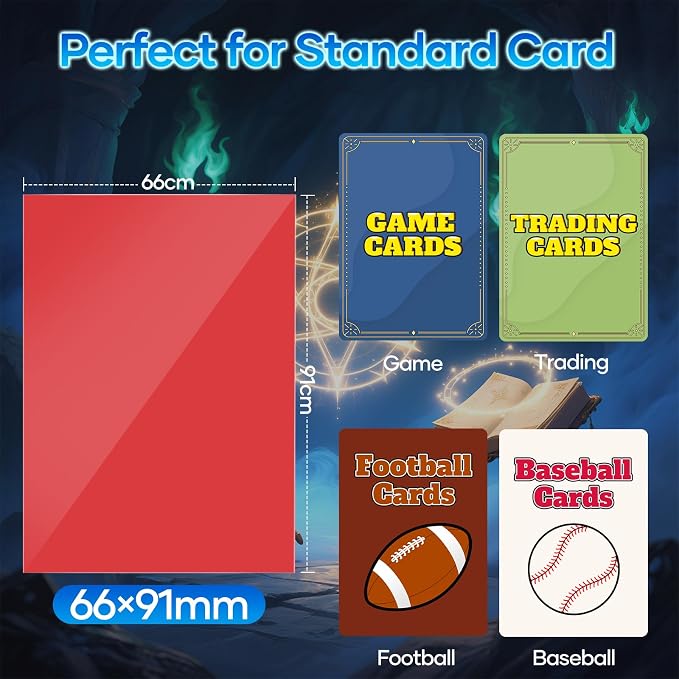 1000 Counts Red Card Sleeves, Matte Sleeve Deck Card Protectors, Trading Card Sleeves Fit for MTG, TCG and Sports Cards (Matte Red)
