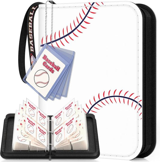 Mlikero Baseball Card Binder 440 Pocket, Trading Card Binder with Card Display Design, Premium Basketball Card Holder with Sports Pattern Wristband Fit for Baseball Cards 2026