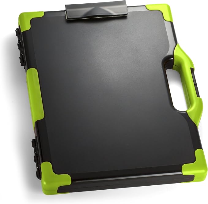 Officemate Carry All Clipboard Storage Box,Letter/Legal Size,Black & Green (83325),(Pack of 6)