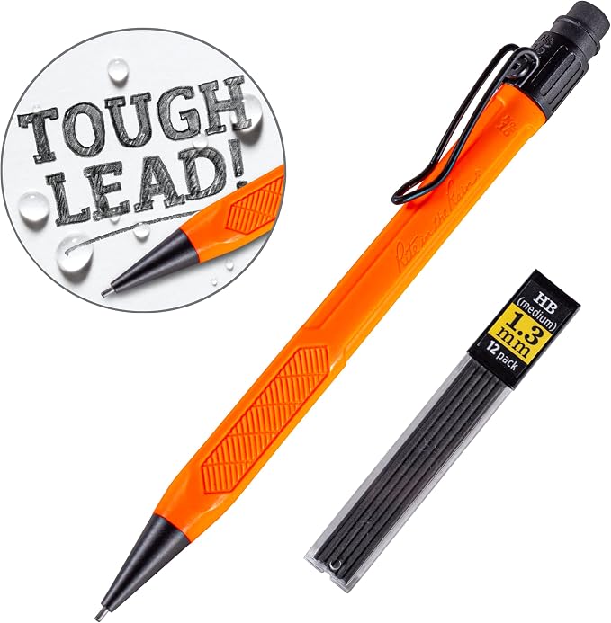 Rite in the Rain Weatherproof Mechanical Pencil, Orange Barrel, 1.3mm Dark Lead, 12 lead refills (No. OR15) | mechanical-pencils