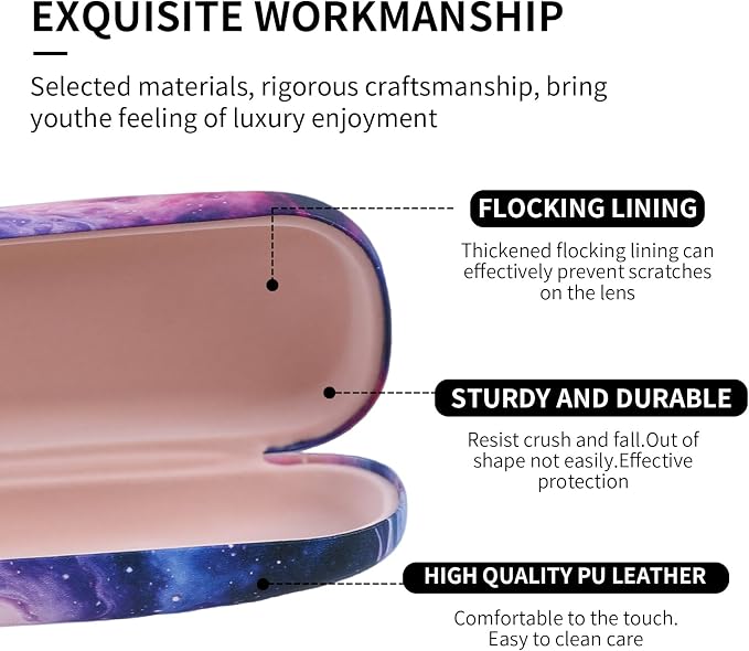 PERFECTSIGHT Hard Shell Eyeglasses Case, Kawaii Protective Glasses Case for Kids, Cute Eyeglass Case for Women Men Girls