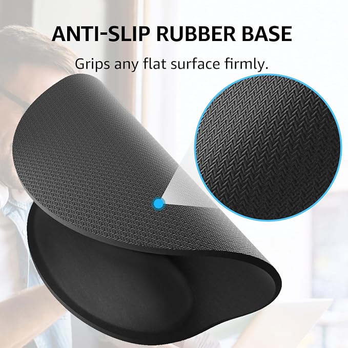 KTRIO Keyboard Wrist Rest & Mouse Pad with Wrist Rest, Black | Memory Foam Wrist Support, Ergonomic Design, Non-Slip Base, Office and Home Use