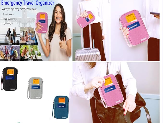 Premium Travel Passport Holder,Family Passport holder Travel Document Organizer,Secure &Stylish Companion For your Family (pink)