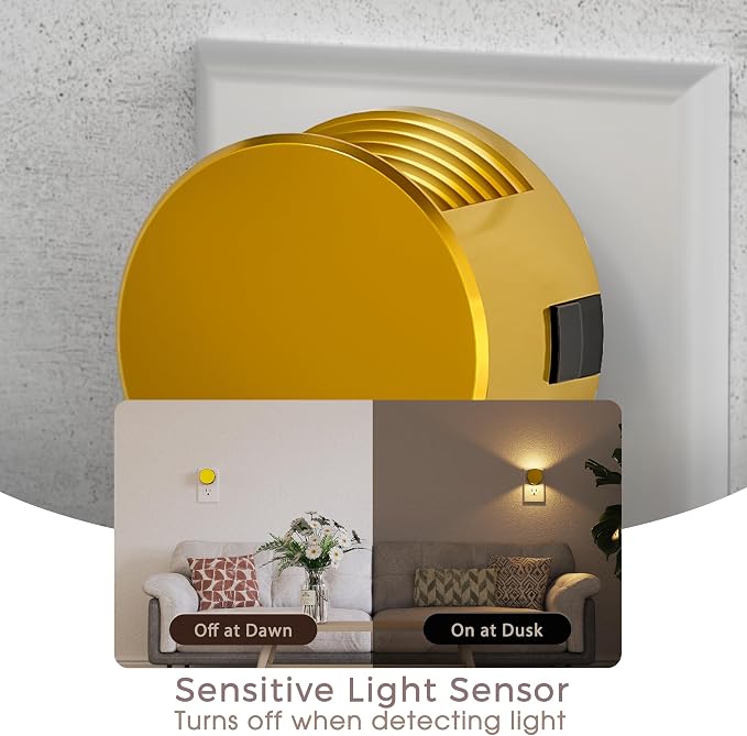 Briignite Night Lights Plug into Wall [2 Pack], Dusk to Dawn Sensor Nightlight, Brightness Adjustable, 3000K Soft White, Dimmable Plug in Night Light for Bedroom, Hallway, Stairs, Kitchen