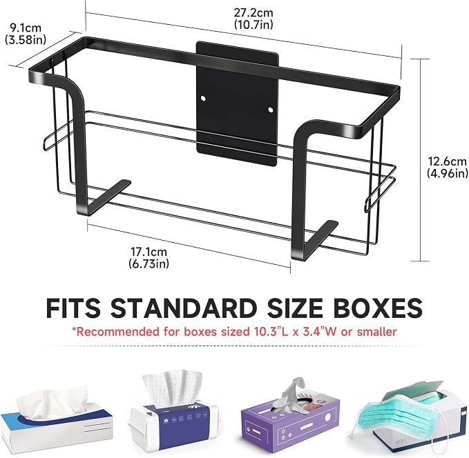 Glove Box Holder for Wall Mount, Glove Dispenser | Rubber Glove Holder, Medical Gloves Organizer Storage, Tissue Box Holder, Disposable Latex Glove Box Rack for Lab, Kitchen