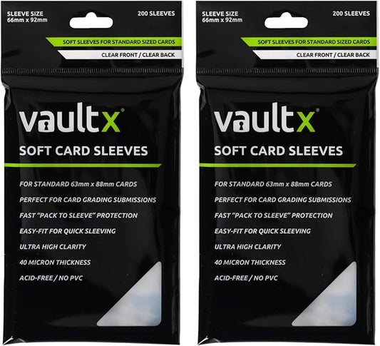 Vault X Soft Penny Sleeves (400 Pack) for Standard Trading Cards TCG, Clear